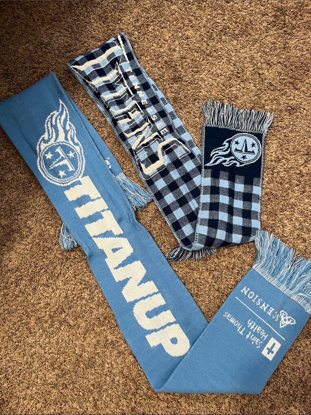 Tennessee Titans TitanUp Light Blue & Navy Knit Scarves